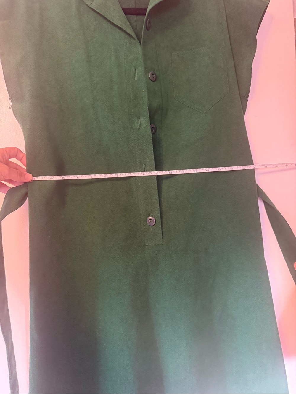 Vintage Forest Green Button-Front Shift Dress - Picture 12 of 14